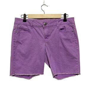LEI Shorts Womens Juniors Size 11 Purple Stretch Blend Light Denim Ashley Low